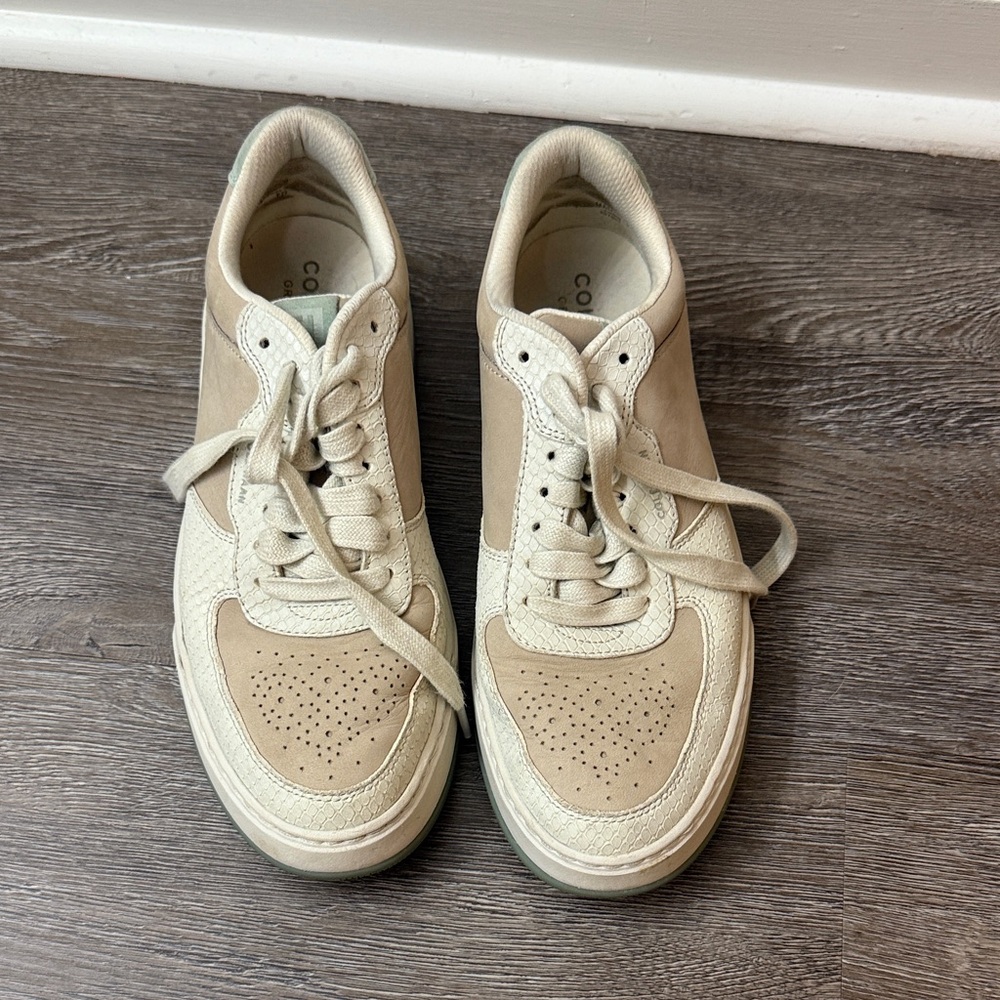 Cole Haan Beige and Light Green Sneakers
